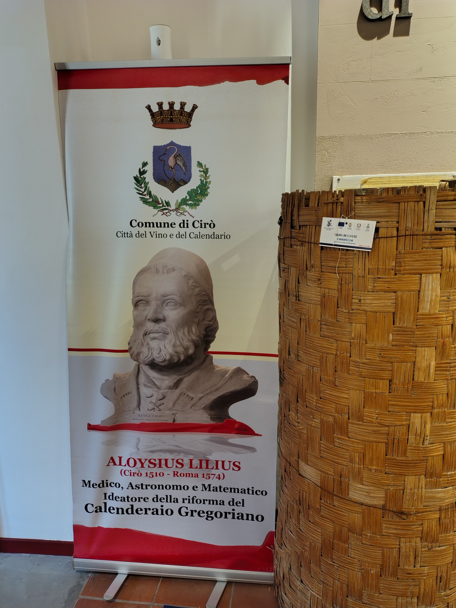 Aloysius Lilius civic banner inside the museum